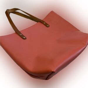 KMM Leather rare Pink Coral Tote bag purse